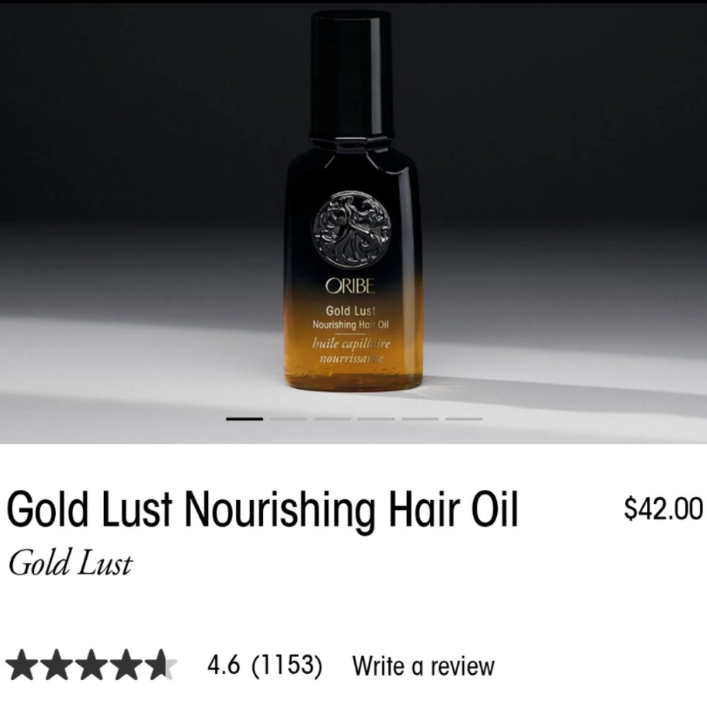 Oribe Gold Lust Hair Oil with Black Cap